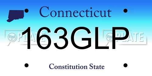 163GLP Connecticut License Plate