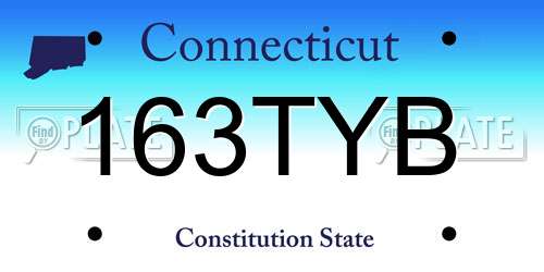 163TYB Connecticut License Plate