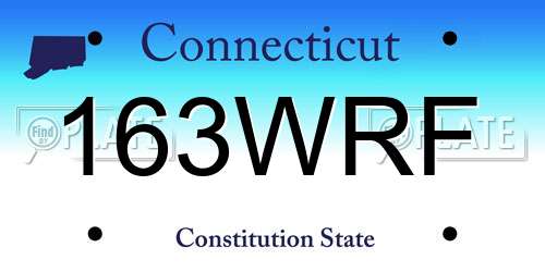 163WRF Connecticut License Plate