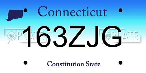 163ZJG Connecticut License Plate