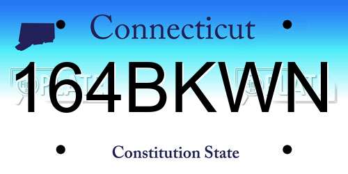 164BKWN Connecticut License Plate
