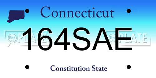 164SAE Connecticut License Plate