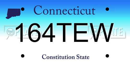 164TEW Connecticut License Plate