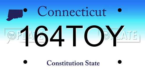 164TOY Connecticut License Plate