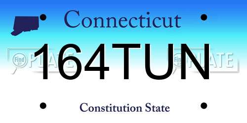 164TUN Connecticut License Plate