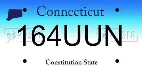 164UUN Connecticut License Plate