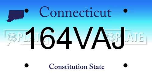 164VAJ Connecticut License Plate