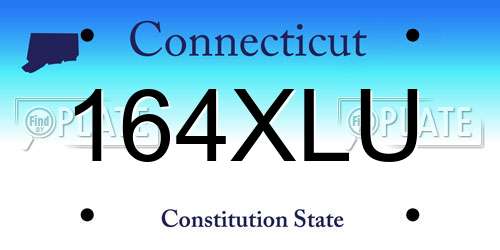 164XLU Connecticut License Plate