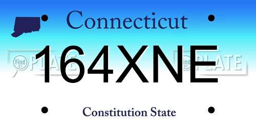 164XNE Connecticut License Plate