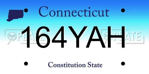 164YAH Connecticut License Plate