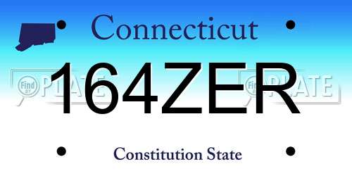164ZER Connecticut License Plate