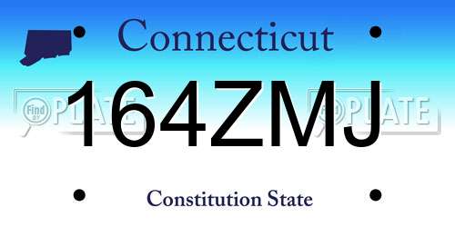 164ZMJ Connecticut License Plate