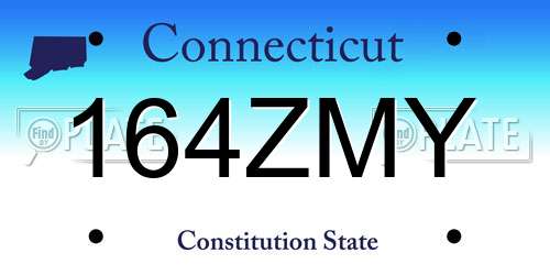 164ZMY Connecticut License Plate
