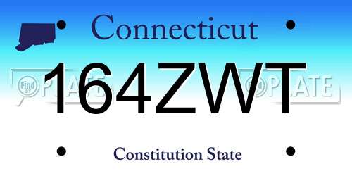 164ZWT Connecticut License Plate