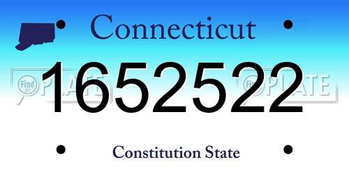 1652522 Connecticut License Plate