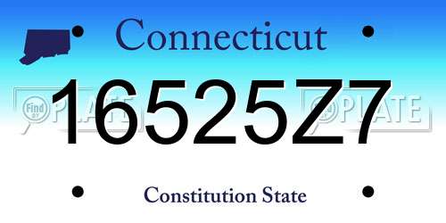 16525Z7 Connecticut License Plate