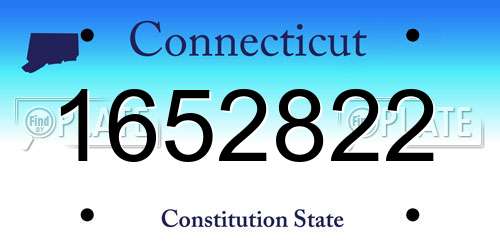 1652822 Connecticut License Plate