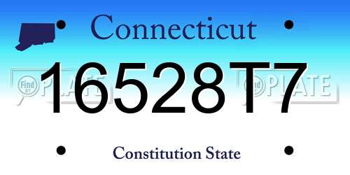 16528T7 Connecticut License Plate