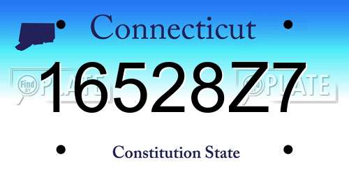 16528Z7 Connecticut License Plate