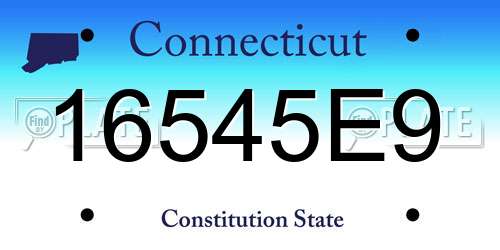 16545E9 Connecticut License Plate
