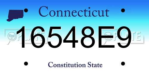 16548E9 Connecticut License Plate