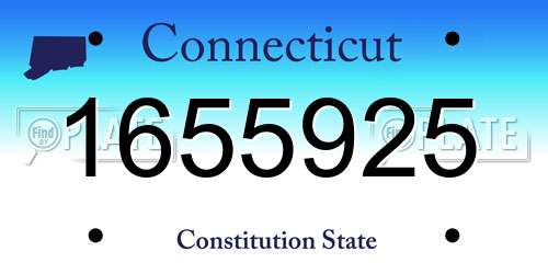 1655925 Connecticut License Plate