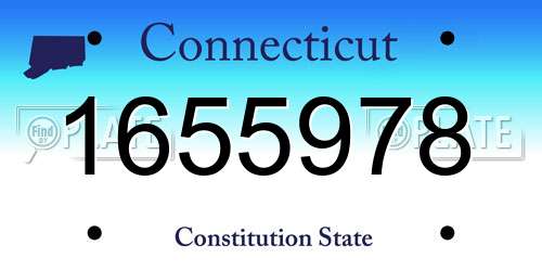 1655978 Connecticut License Plate