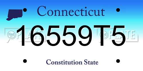 16559T5 Connecticut License Plate