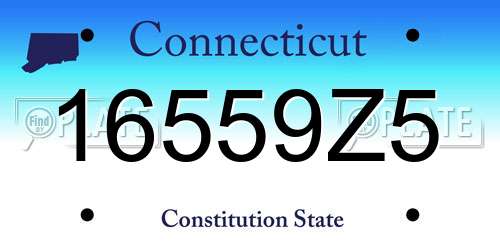 16559Z5 Connecticut License Plate
