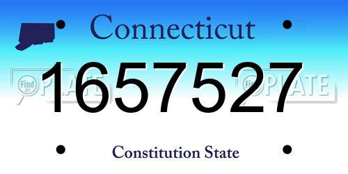 1657527 Connecticut License Plate