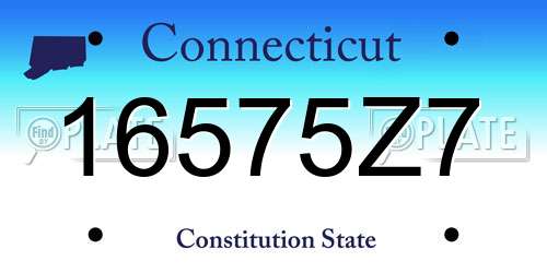 16575Z7 Connecticut License Plate