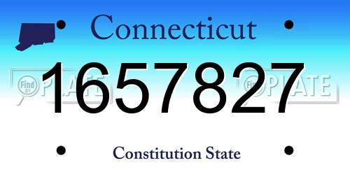 1657827 Connecticut License Plate
