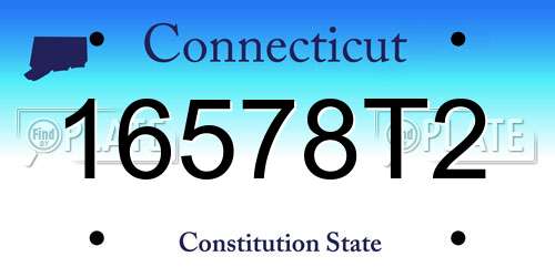 16578T2 Connecticut License Plate