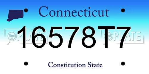 16578T7 Connecticut License Plate