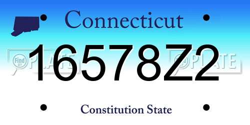 16578Z2 Connecticut License Plate