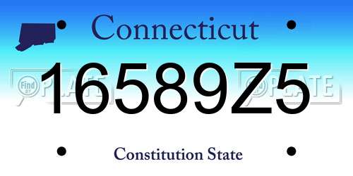 16589Z5 Connecticut License Plate