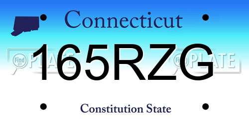 165RZG Connecticut License Plate