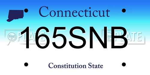 165SNB Connecticut License Plate
