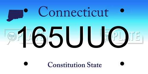 165UUO Connecticut License Plate