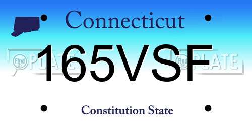 165VSF Connecticut License Plate