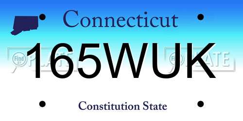 165WUK Connecticut License Plate