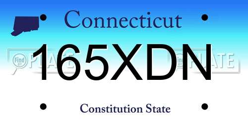 165XDN Connecticut License Plate