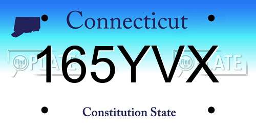 165YVX Connecticut License Plate