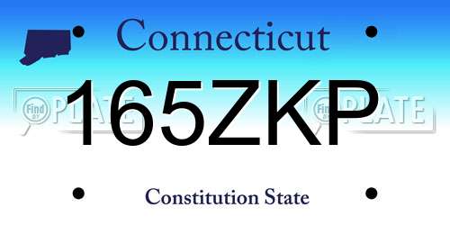 165ZKP Connecticut License Plate