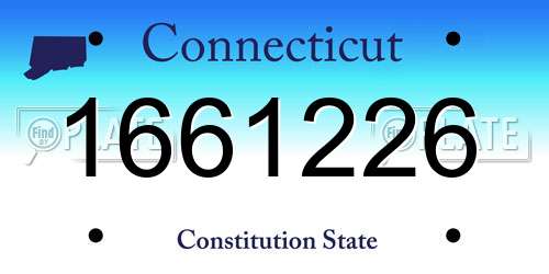 1661226 Connecticut License Plate