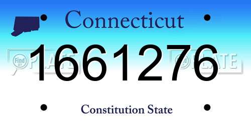 1661276 Connecticut License Plate