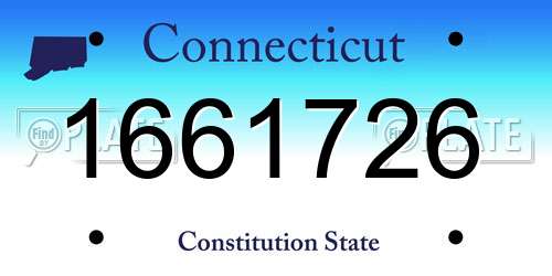 1661726 Connecticut License Plate