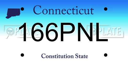166PNL Connecticut License Plate