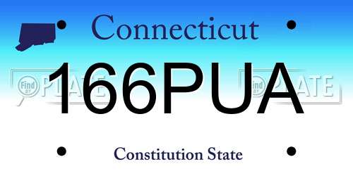 166PUA Connecticut License Plate