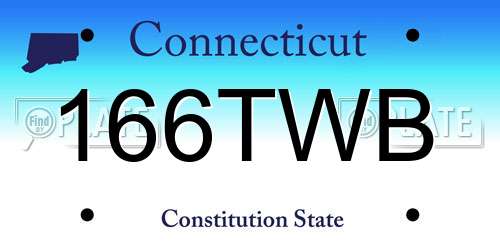 166TWB Connecticut License Plate